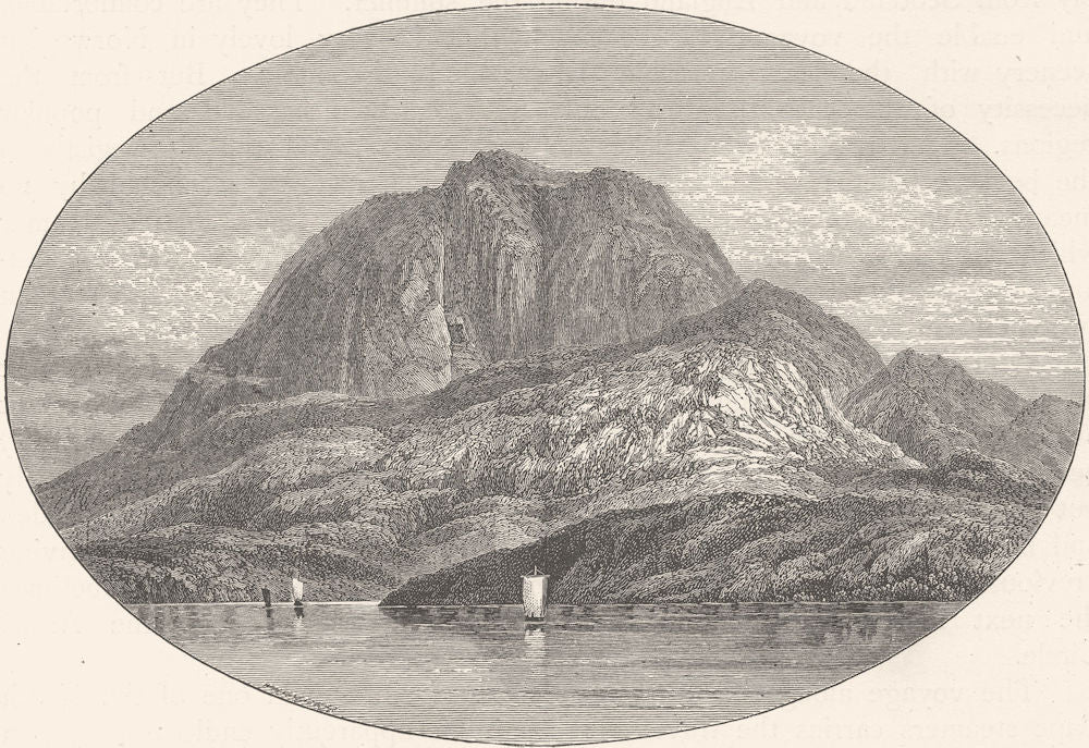 NORWAY. Torghatten from the East 1890 old antique vintage print picture